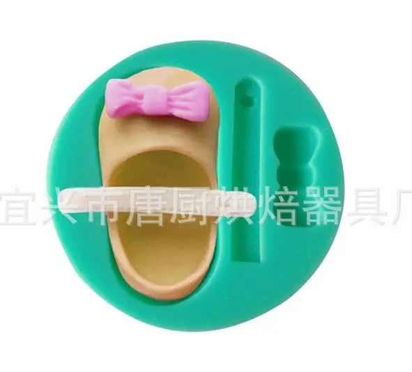 Cake Tool 1 PC Baby shoe silicone mold cake mold set bow butterfly ribbon Fondant 3D Mould Cake Decorating Sugarpaste Icing