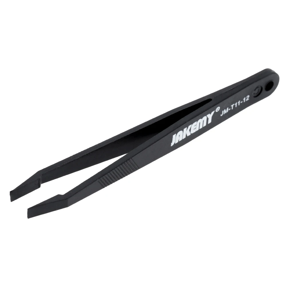 Juego de pinzas antiestáticas 3 en 1, juego de pinzas curvadas planas, resistentes al calor, para iPhone, Samsung, ordenador portátil, reparación de PCB, JM-T11