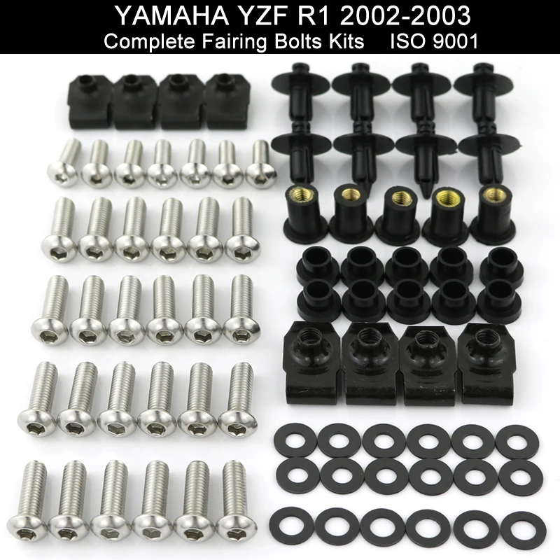 

Fit For Yamaha YZF-R1 YZFR1 2002 2003 Motorcycle Full Fairing Bolt Kit Bodywork Cowling Screws Fairing Screw Nut Stainless Steel