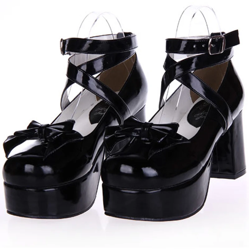 Scarpe da donna Lolita Cosplay Anime primavera scarpe con tacco da donna scarpe con tacco dolce in pelle con tacco alto