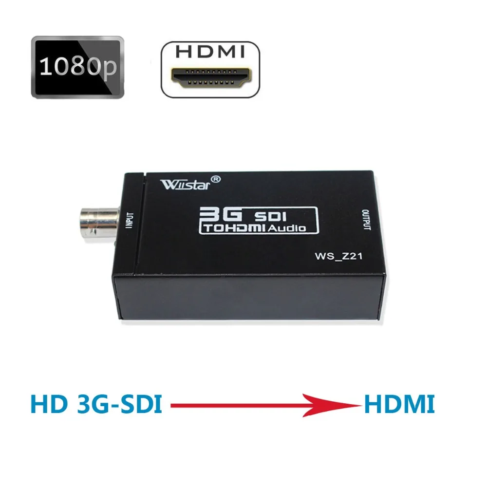 Wiistar SDI Converter BNC SDI to HDMI Audio Video Converter  Adapter Support HD 3G SDI Full HD 1080P High Quality