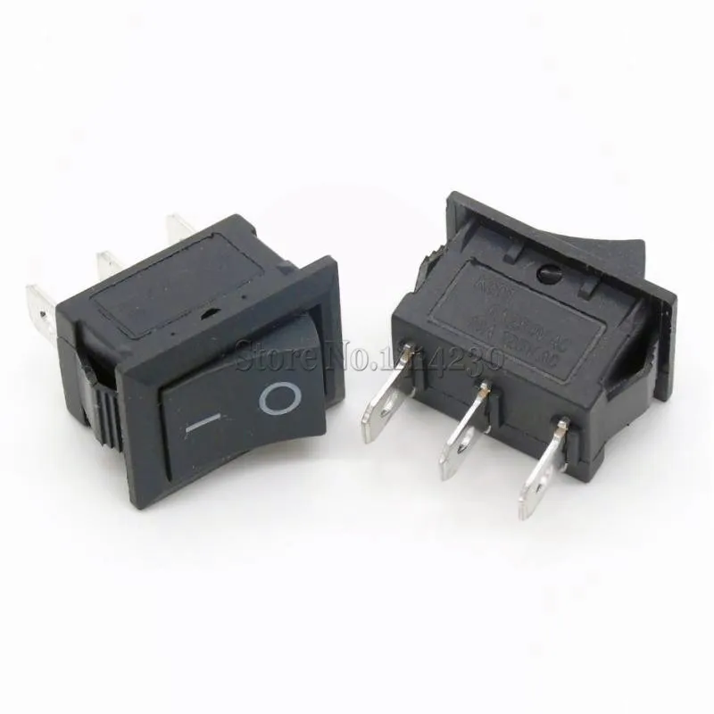 10PCS Ship Type Switch 15*21mm 3PIN SPST ON/OFF Rocker Switch 6A/250V 10A/125V 15X21mm