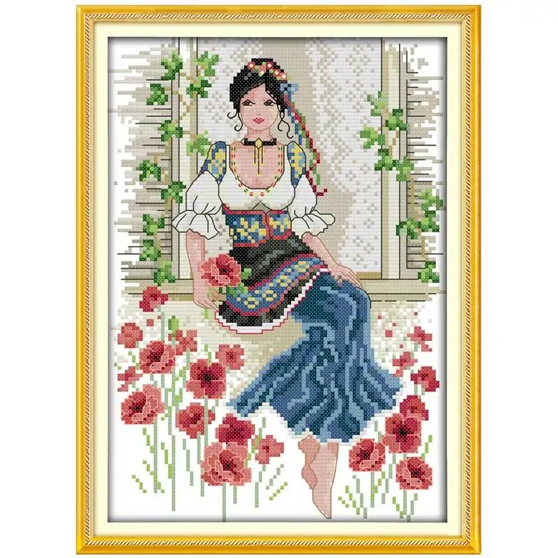 Joy Sunday Beauty Patterns Counted Cross Stitch Set DIY 11CT 14CT 16CT Stamped DMC Cross-stitch Kit Embroidery Needlework