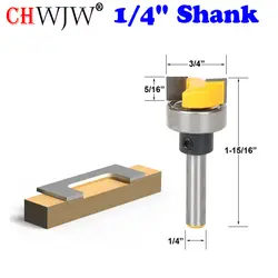 1pc Template Trim Hinge Mortising Router Bit - 1/4