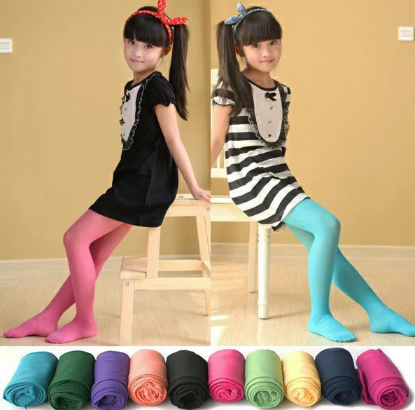 Candy Color Velvet 2-8 Years Old Children Girls Tights Soft Pantyhose Opaque Dance Stocking Spring Summer Autumn 5pcs mix