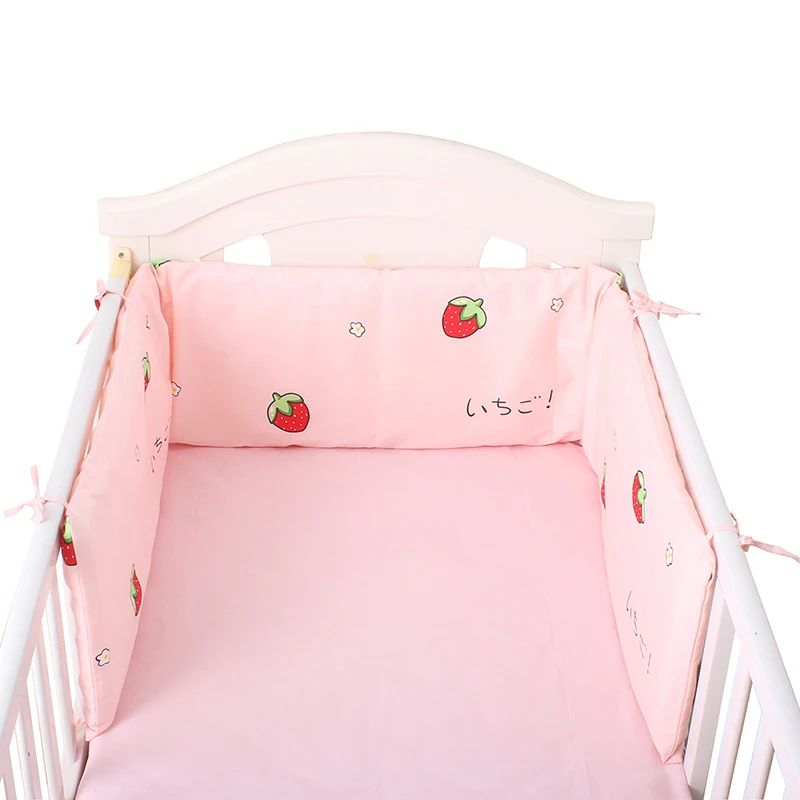 Cute Cartoon Baby Bed Bumpers One-piece U/L Shape Crib Bumpers Newborns Cot Protector Cotton Pad for Baby Room Decor 180*30cm