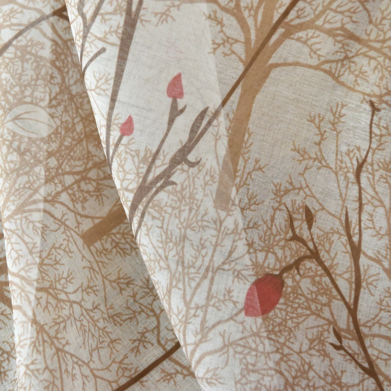 Modern Curtains for Living Room Pastoral Red and Beige Window Curtain American Style Living Room Curtains  Custom Made image 5
