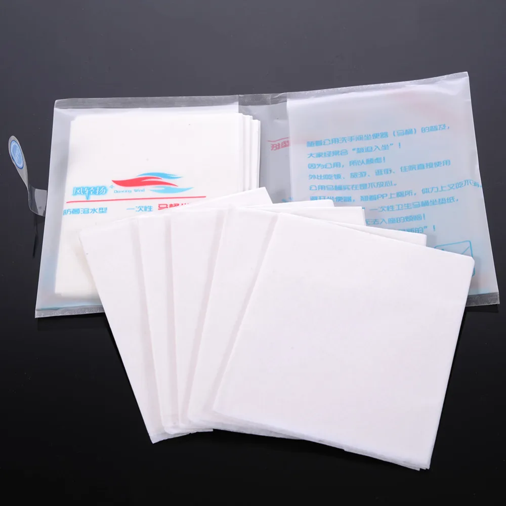 50Pcs/Pack Disposable Toilet Seat Cover Mat 100% Waterproof Toilet Paper Pad For Travel Camping Bathroom Accessiories