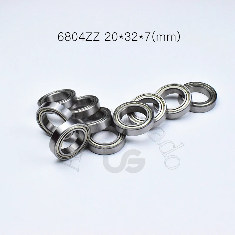 

6804ZZ 20*32*7(mm) 10pieces bearing ABEC-5 6804 6804ZZ chrome steel metal sealed bearing Thin wall bearings