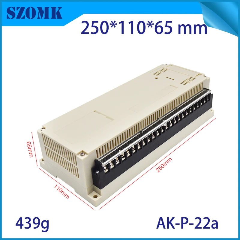 

4Pcs 250*110*65mm szomk instrument housing case electronic enclosure plastic din rail device box for pcb design