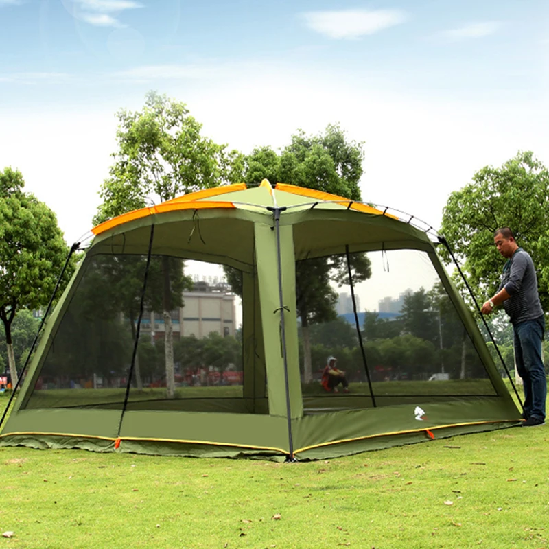 Ultralarge Double Layer 5-8 Person Camping Waterproof  Windproof Large Gazebo Family Barraca Outdoor Party Tent Carpas