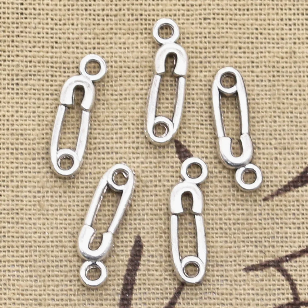 30pcs Charms Safety Pin Baby Diaper 19x6mm Antique Making Pendant fit,Vintage Tibetan Bronze Silver color,DIY Handmade Jewelry