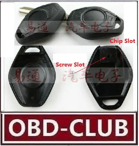 Coque de clé de voiture universelle, 5 pièces/lot, vierge, Style bmw, pour toutes les têtes de clé, avec fente à puce, bricolage, fixe fermement sans lame de clé