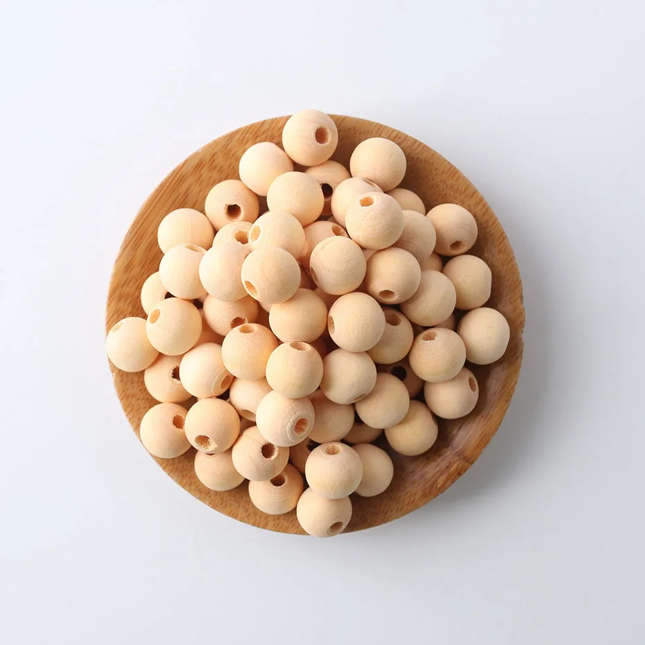 

10mm 300pc Wooden Beads Natural Unpainted Unfinished Raw Round BPA Free Home Decor Plant Holder DIY Bracelet Accessories