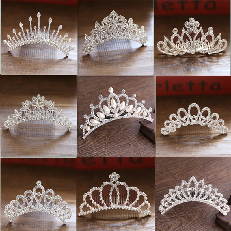 Fashion Multi-Style Pearl Rhinestone Tiara and Crown with Comb Wedding Princess Diadem Hair Jewelry Accessories for Women SL