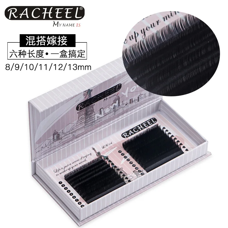 C/D Curl 18 Rows 8-13mm Mixed Length Natural Dense Grafting Eyelashes High Quality Super Soft Eyelash Extensions