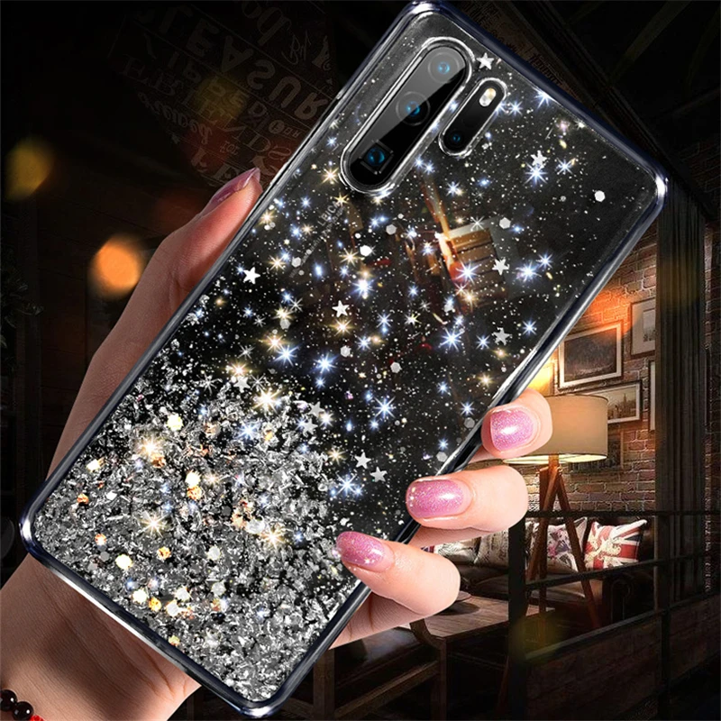 Silver Foil Star Phone Cover For Huawei P10 Plus P20 Lite P30 Pro Nova 2s 3e 3i 3 4 4e Honor 10 V10 V20 20i Soft Phone Case