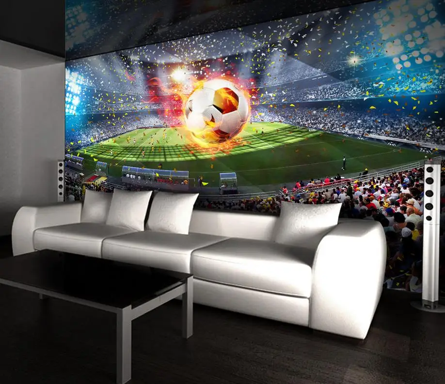 

European Modern 3D Murals Wallpaper Photo HD football field Wallpapers For Living Room kid's room Bedroom