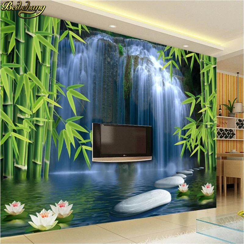 

beibehang Blue flowers landscape Photo WallPaper Murals Papel De Parede space mural wall restaurant retro sofa background mural