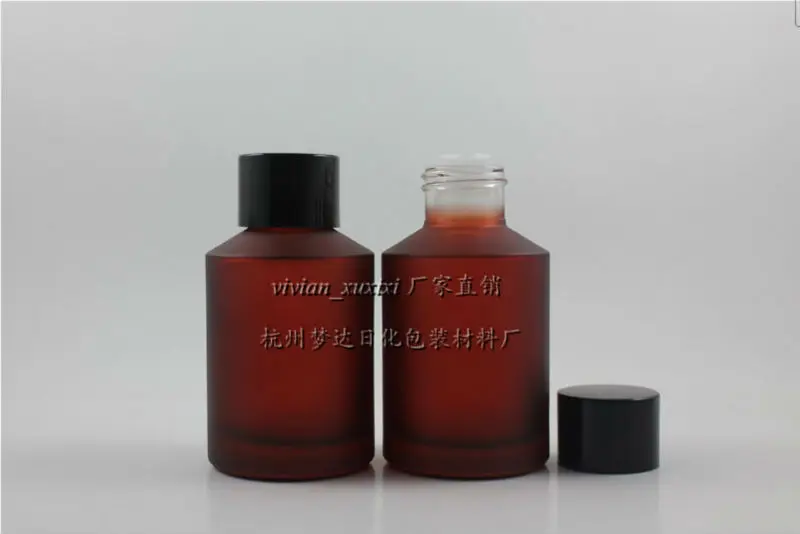 

wholesales 50pieces empty 60ml rose red frosted round dropper bottle, empty red 2 ounce essentical oil bottle glass