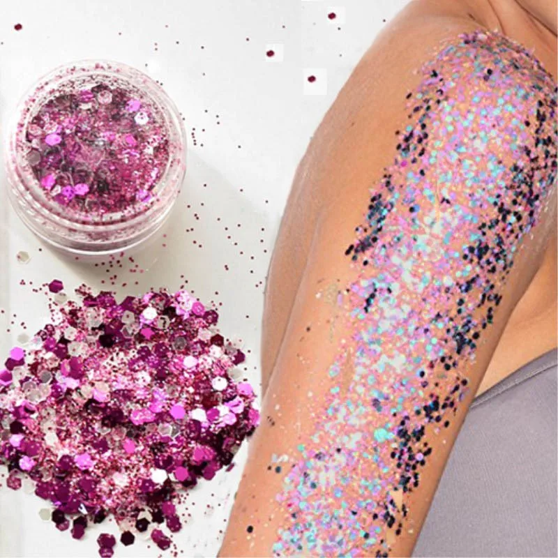 5g/bottle Mermaid Lagoon Face Glitter Festival also be Hair Root Glitter, Beard Shimmer, Eyebrow Glitter Body Paint