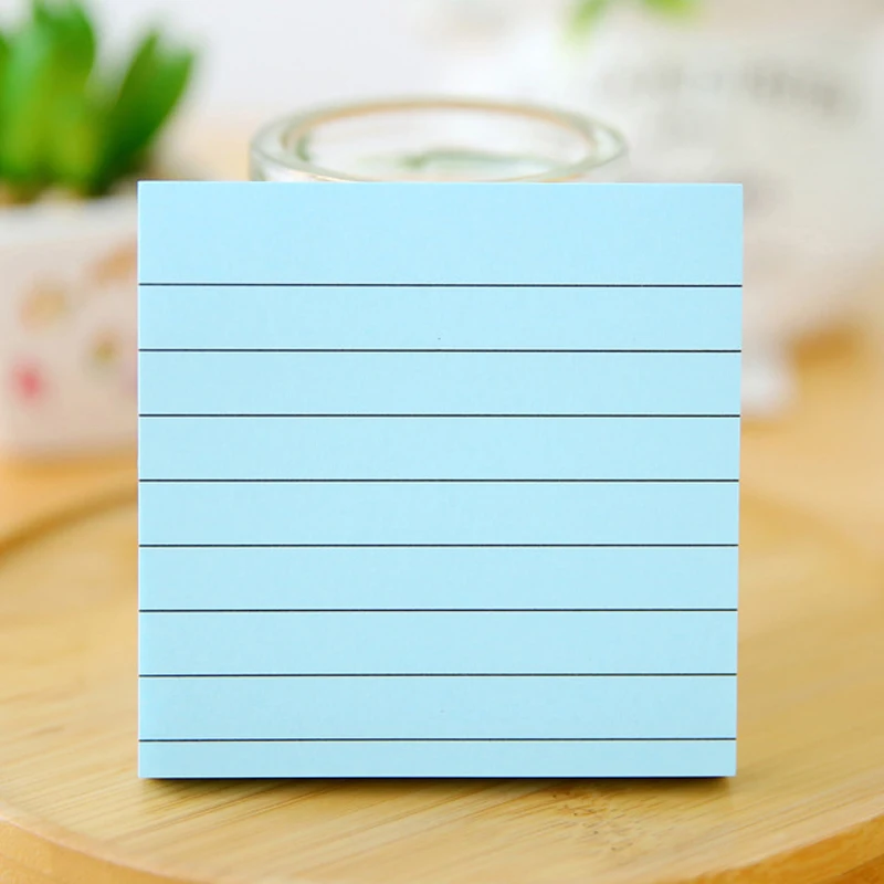 Square Soild Candy Color Sticky Notes Memo Pad 80 Pages Sticker Bookmark Paper Writing School Office Stationery