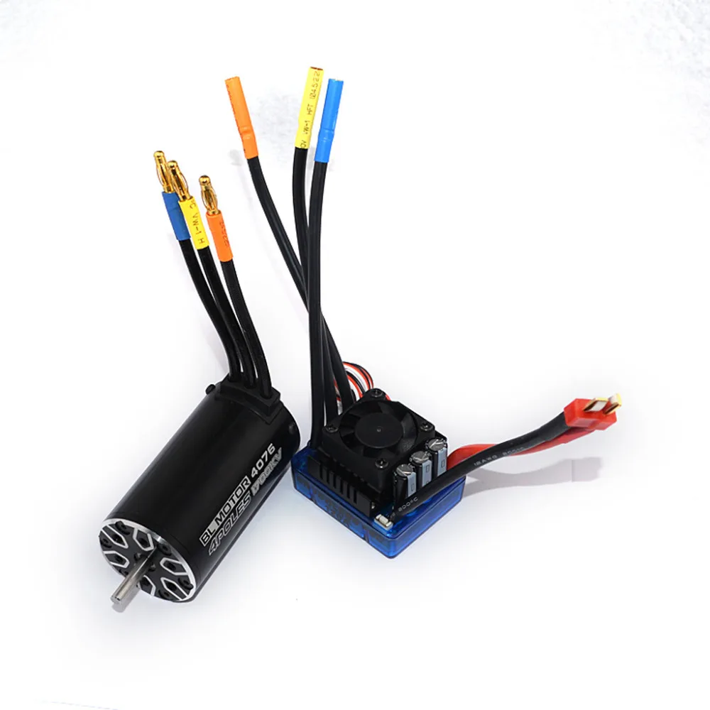 RC 4076 2250KV 2000KV 1700KV 1550KV Sensorless Brushless Motor 120A ESC with LED Programming Card Combo Set for 1/8 RC Car Truck