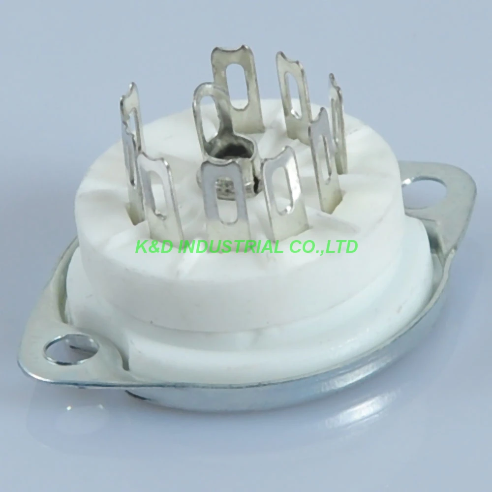 5pcs 9pin Audio Amp Sliver Tube Socket 12AX7 12AU7 ECC83 6922 Chassis Mount for Amplifier