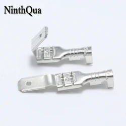 10Sets 4.8mm Against Crimp Terminal Splice Male Female 2 in 1 Spade Connector Terminal for 0.4-1.5mm2 Cable