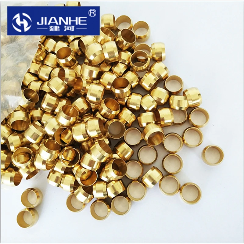 

GB 100pcs JIANHE Brass Double Taper Ferrule 4 6 8mm OD Compression Sleeve Seal Ring Fittings Tube Centralized Lubrication System