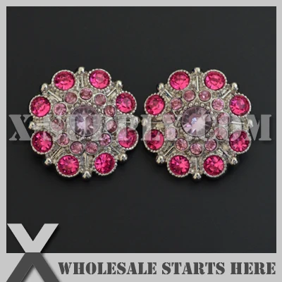 

28mm Special Stargazer Acrylic Rhinestone Button with Shank Back,Mixed Color for Flower Center,Headband