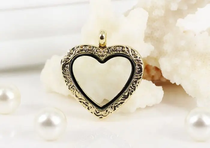 Wholesale 10PCS/lot Vintage Heart Floating Locket Pendant Magnetic Memory Locket For Women