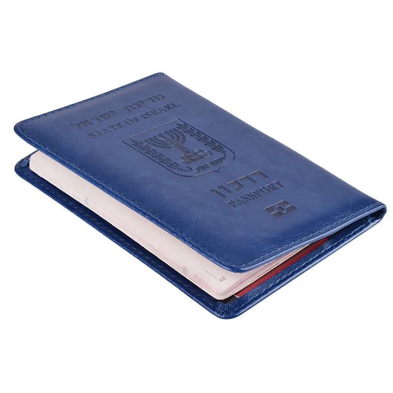 Viagem PU Couro Israel Passaporte Capa, Esquerda Carteira Aberta, Homens e Mulheres, Israel Credit Card Holder, Protector Case