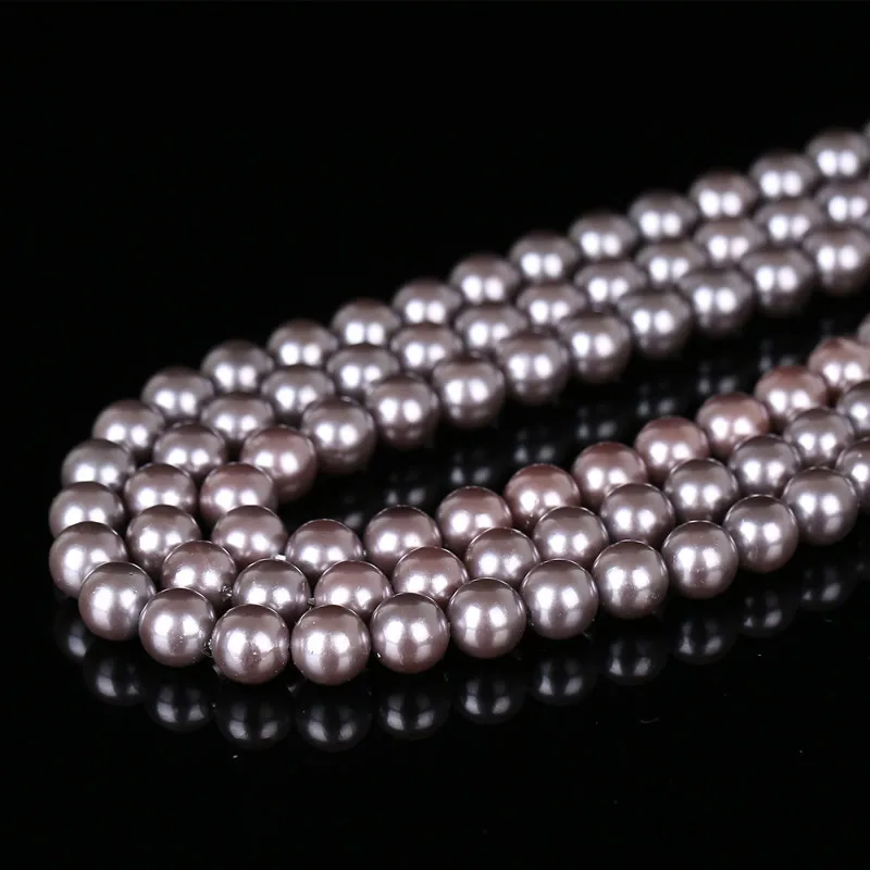 Natural Fresh Water Shell Simulated Pearl Beads for Jewelry Making, DIY Bracelet, Necklace Strand, 6mm, 8mm, 10mm, Wholesale