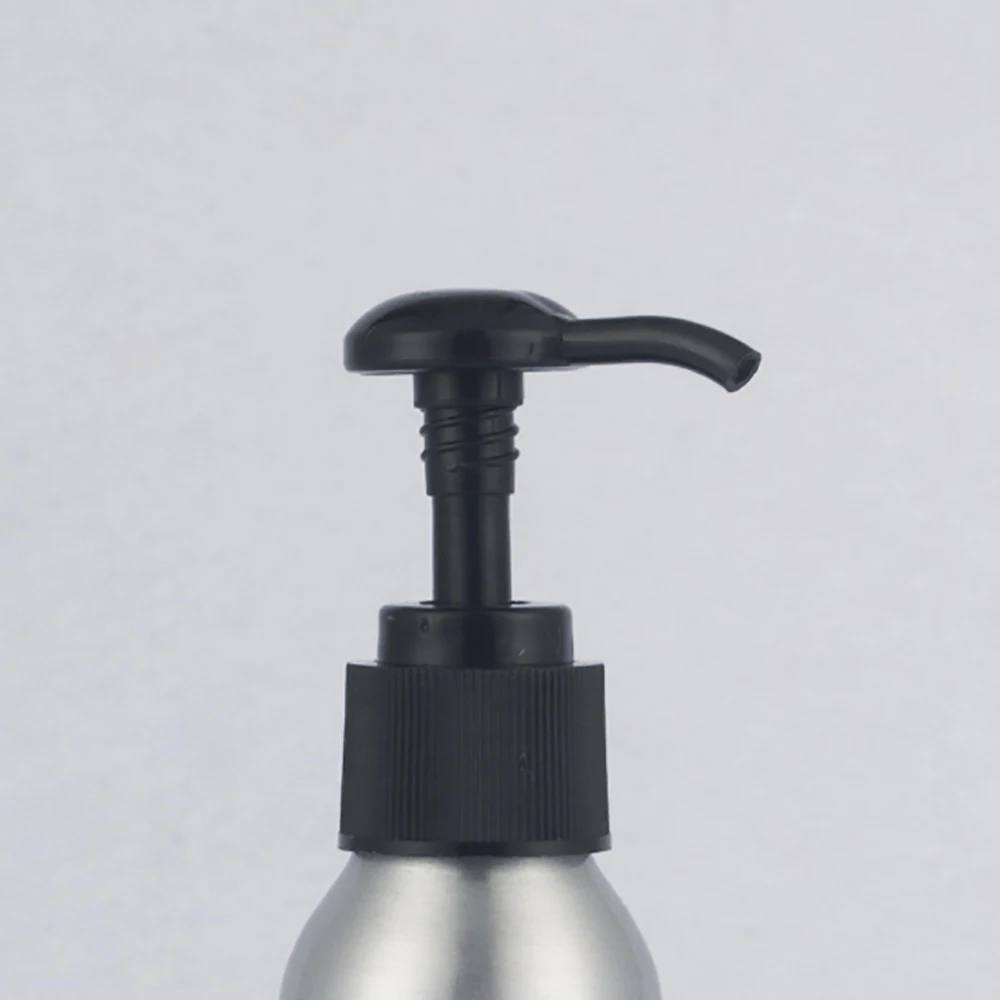 Round shape small size 40 aluminium bottle cosmetics and skin care packaging black white and clear plastic cap