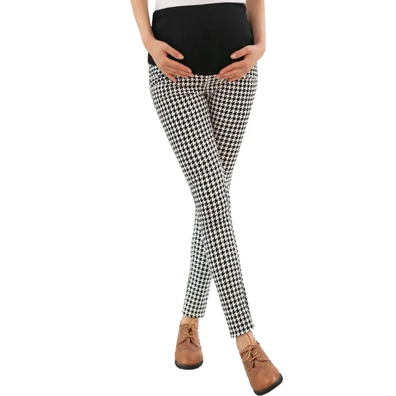 

Plaid Pants High Waist For Pregnant Women Clothes Maternity Elastic Abdominal Pregnancy Trousers Prop Belly Pants Comfy Leisure