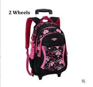 Trolley School  bags wheeled Backpacks girls Children\'s Travel luggage Rolling Bag Girls Kids Travel Trolley Backpack On wheels