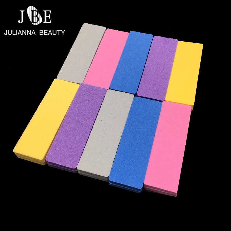 

20pcs/lot Mix Color Nail File Sponge Curved Nail Buffer File Washable 100/180 Nail Buffer For Rubbing Nail Finger Polish
