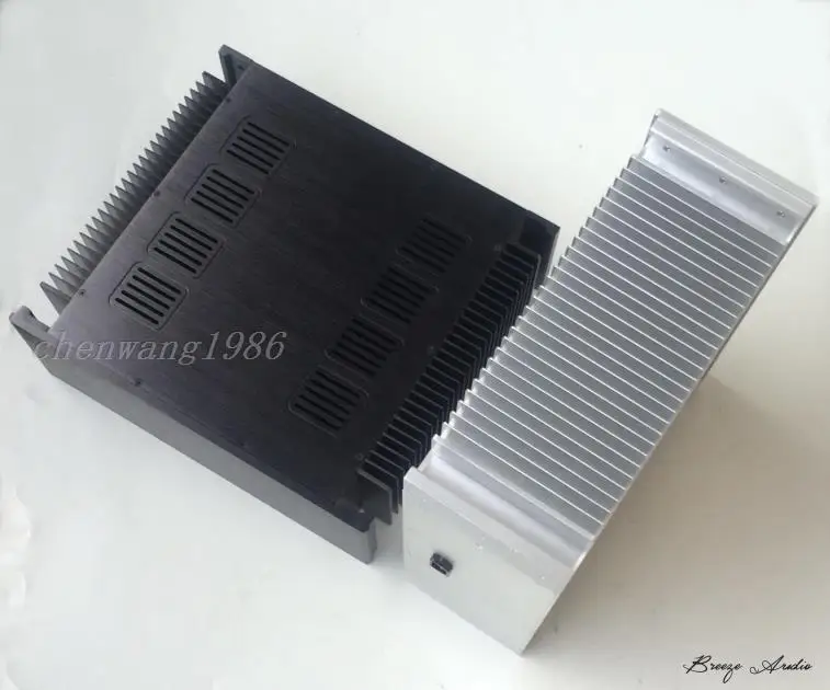 NEW balck full Aluminum big chassis Amp case Power amp DIY cabinet box heatsink