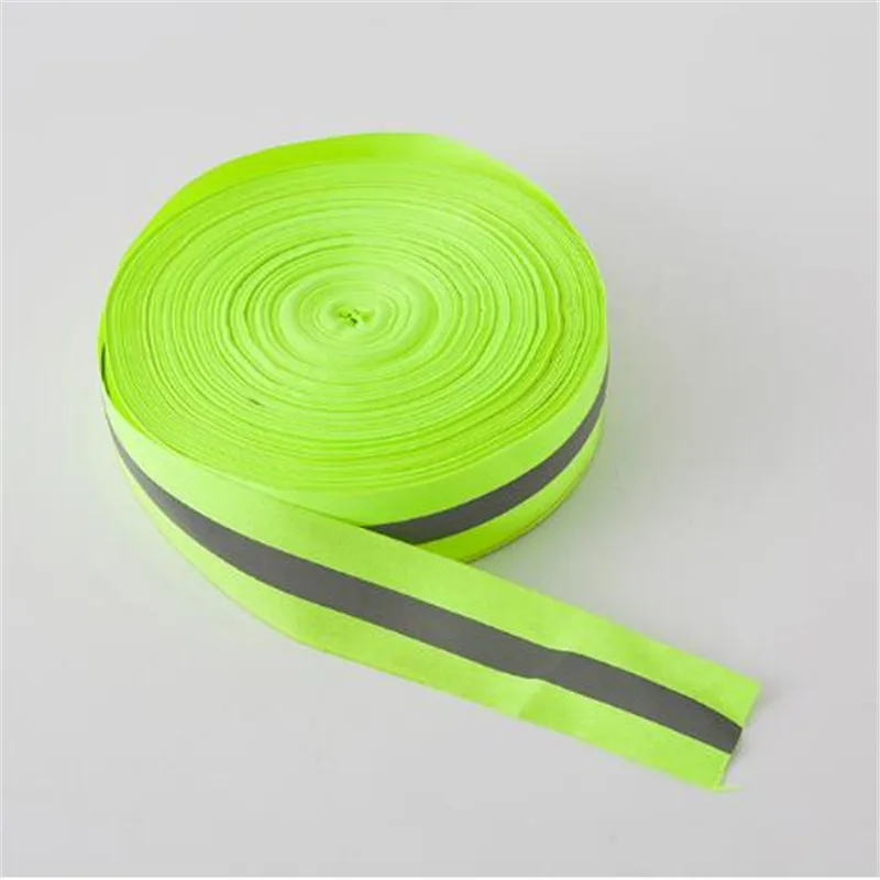 10 meter Luminous Ribbon lace Reflective Webbing Ribbon Weaving Piping Taps Fabric Tape Warning with bright reflective film