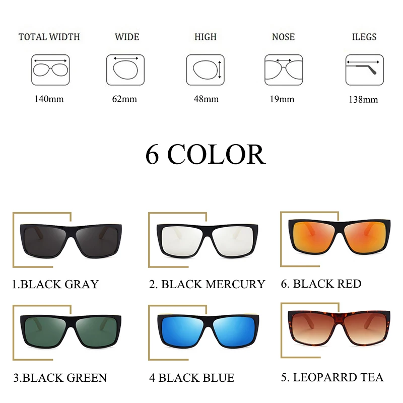 Psacss Wood Square Sunglasses Men Brand Designer Men' Handsome Driving Party Mirror Sun Glasses Retro Lunette De Soleil Homme