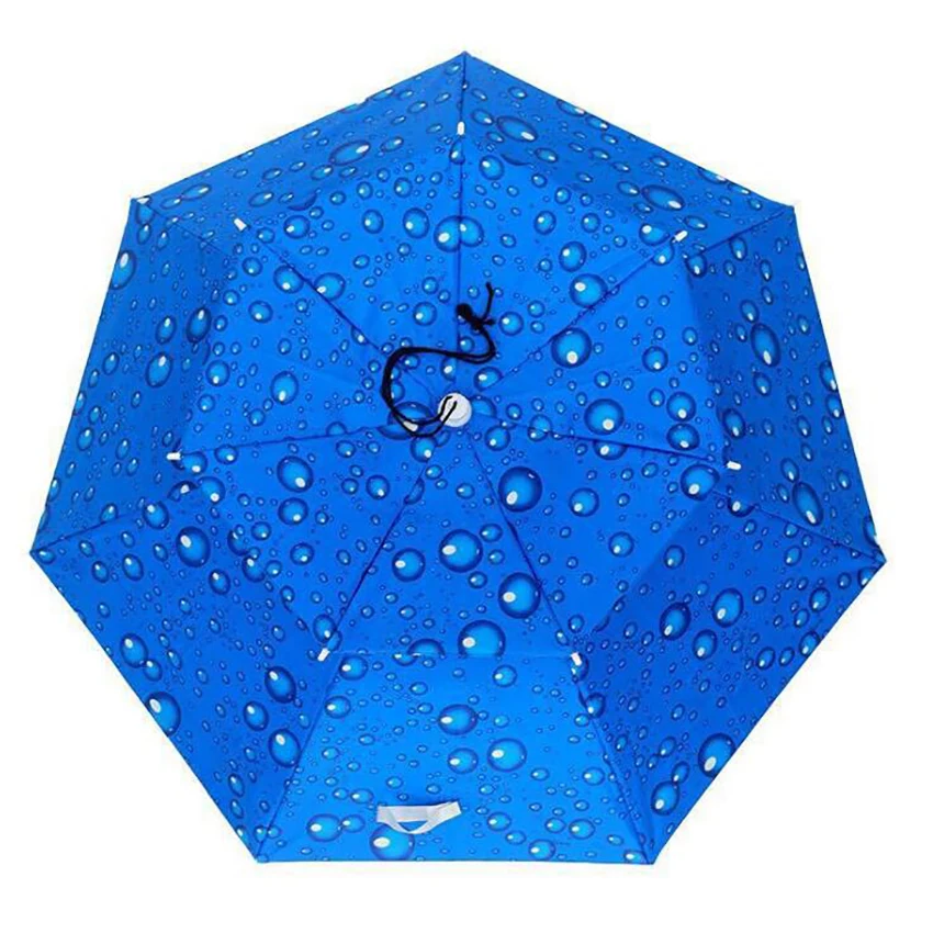 Double-Layer Vinyl Rain-Proof Fishman Umbrella Hat, Head-Mounted, Sun-Proof, Tea Picking Top Umbrella