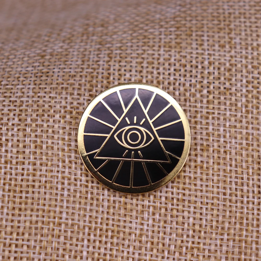 illuminati enamel pin