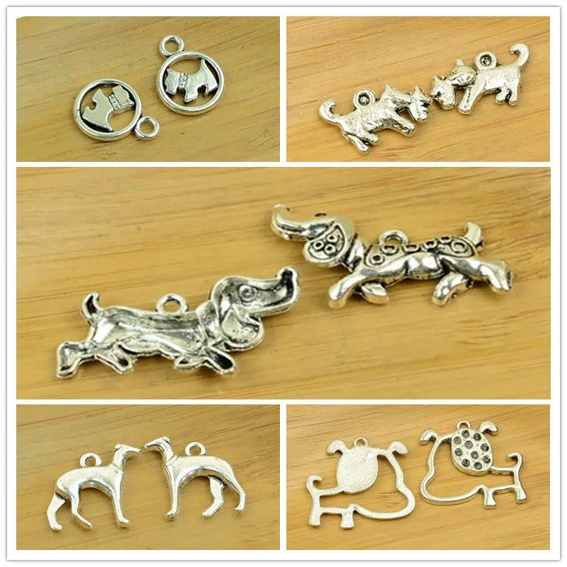 

dog shape alloy pendant charm animal antique silver hot choker bracelet DIY jewerly accessories making findings free shipping