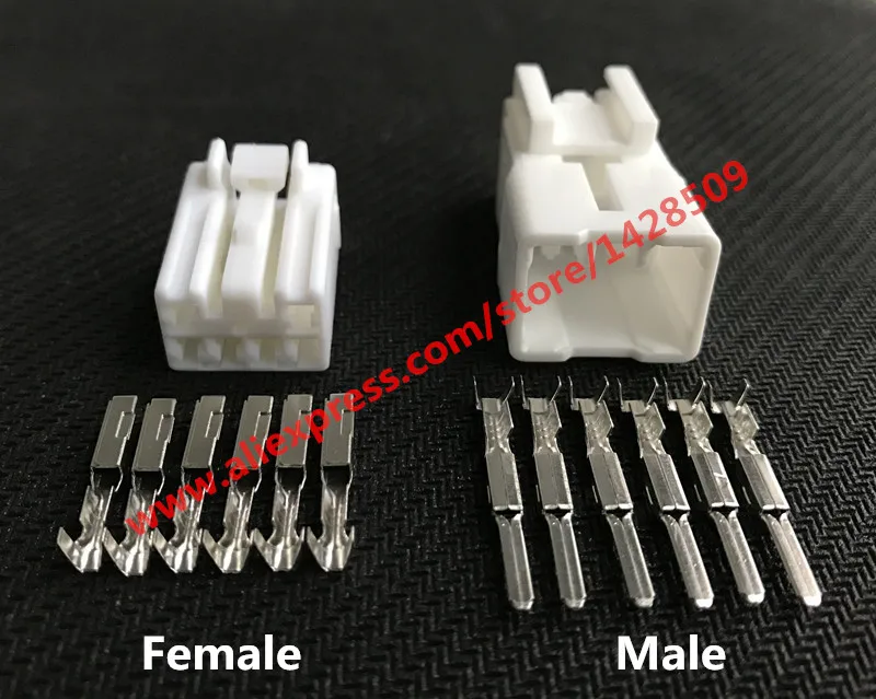 20 Sets MG651044 MG 651044 Auto Wire Connector 6 Pin 6 Way Female Male Plug