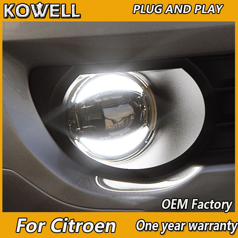 KOWELL Car Styling Fog Lamp for Citroen C2 C3-XR C4 C5 DS3 DS4 DS5 C-Triomphe C-Quatre Fog Light Auto Fog Lamp DRL