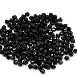 wholesale 2000 Pcs Black Faceted Bicone Acrylic Spacer Beads 4x4mm Loose Seed Beads For Diy Jewelry Making Bracelet Necklace