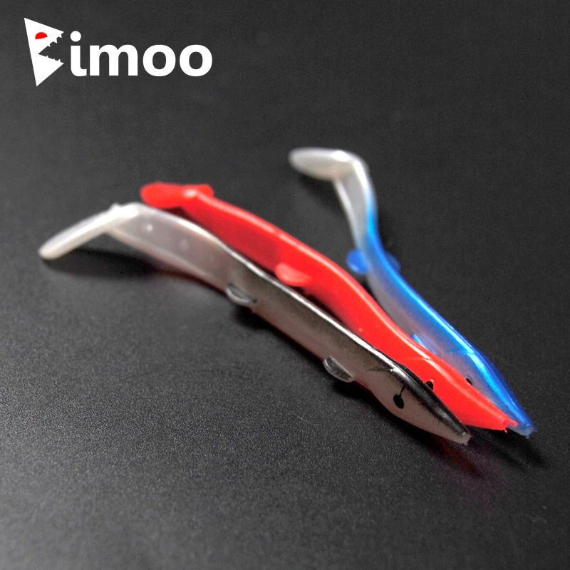 Bimoo 50/100pcs 8.5cm 1.15g Orange Bule Black Eel Style Jelly Lures Pollock Fishing Bait Fishing Lure Soft Bait