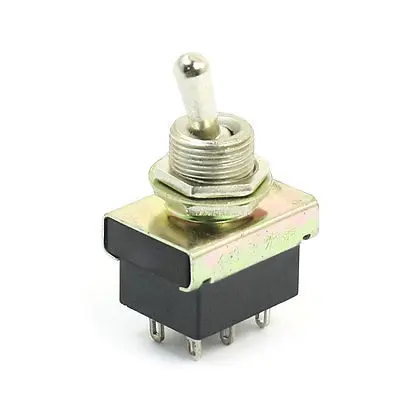 AC 220V 3A 2PDT ON-OFF 2 Positions 6 Pin Latching Toggle Switch KN3-3 Black