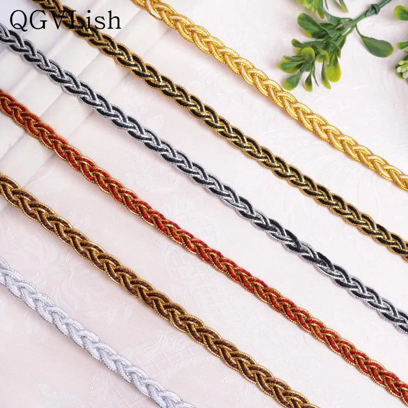 QGVLish 29M/lot 0.7cm Wide Small Curtain Lace Trim Braided DIY Garment Pillow Edge Filigree Lace Ribbon Belt Curtain Accessories